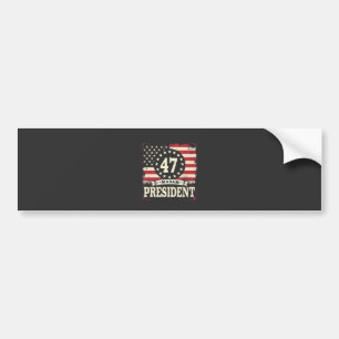 Madam President American flag 47 harris Walz  Bumper Sticker