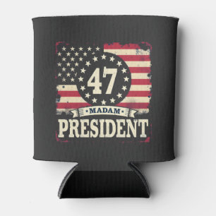 Madam President American flag 47 harris Walz Can Cooler