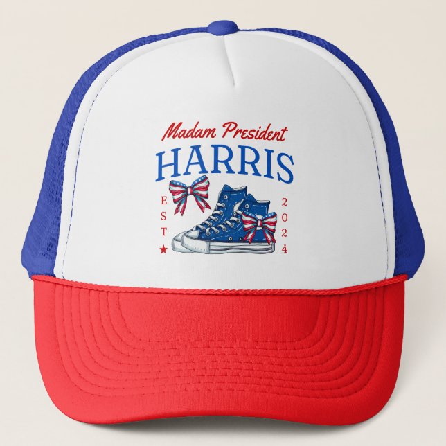  Madam President Harris 2024  Trucker Hat (Front)