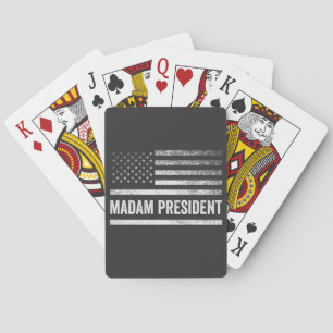 Madam President Harris Walz American Flag Election Playing Cards