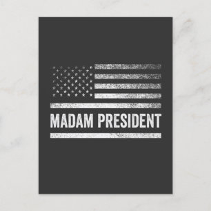 Madam President Harris Walz American Flag Election Postcard