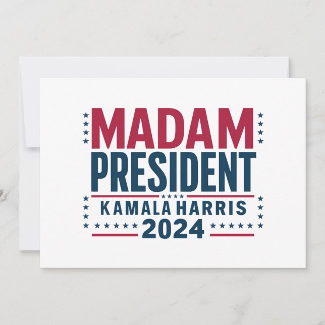 Madam President Kamala Harris 2024 Vote Democrat  Invitation (Front)
