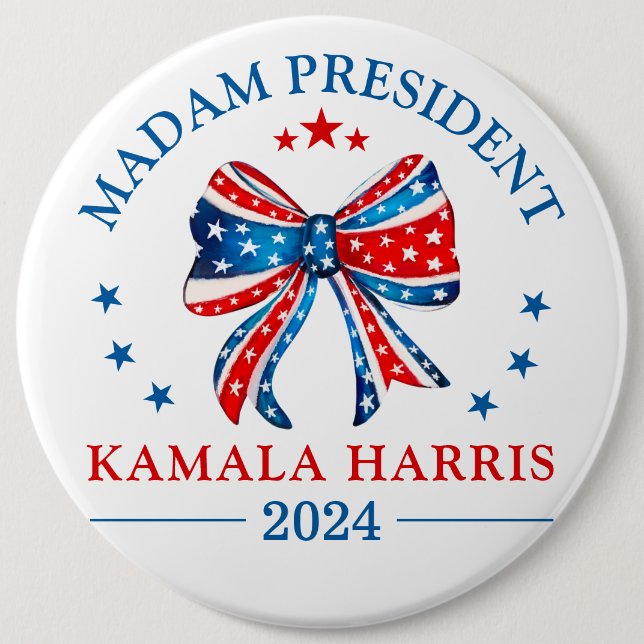 Madam President Kamala Harris 6 Cm Round Badge (Front)