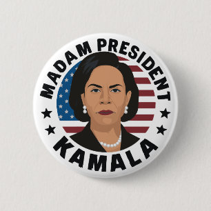 Madam President Kamala Harris 6 Cm Round Badge