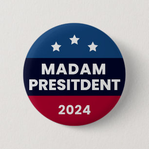 Madam President Kamala Harris Election 2024 6 Cm Round Badge