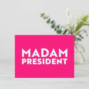 Madam President modern bold typography hot pink Card