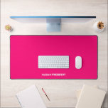 Madam president modern bold typography hot pink desk mat<br><div class="desc">Madam President modern typography white and hot pink desk mat. White bold text on hot pink editable colour background. So you can personalise it and make it unique. Celebrate the president of the nation at the presidential inauguration day. Also, this can be a great fun gift to celebrate a woman...</div>