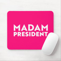 Madam President modern typography white hot pink