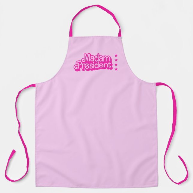 "Madam President" Pink Logo Apron (Front)