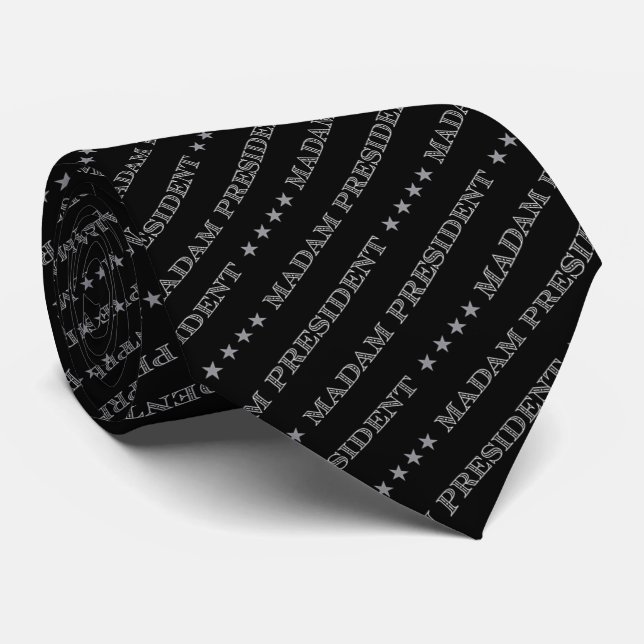 Madam President Pinstripe - Black Tie (Rolled)