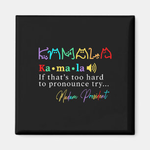 Madam President Pro Kamala Harris Colourful Cat Ty Magnet