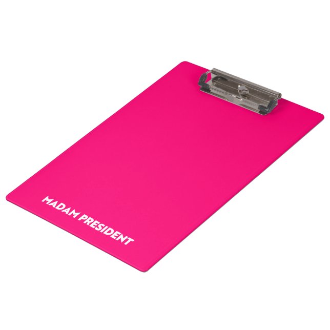 Madam President typography minimalist hot pink Clipboard (Angled)