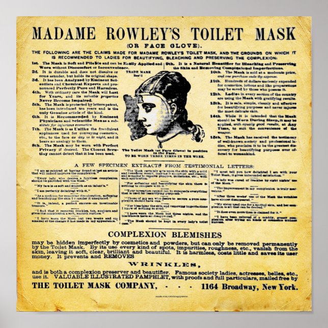 Madam Rowley's Toilet Mask Print (Front)