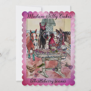 madam silly cakes in the kitchen with grandma holi holiday card