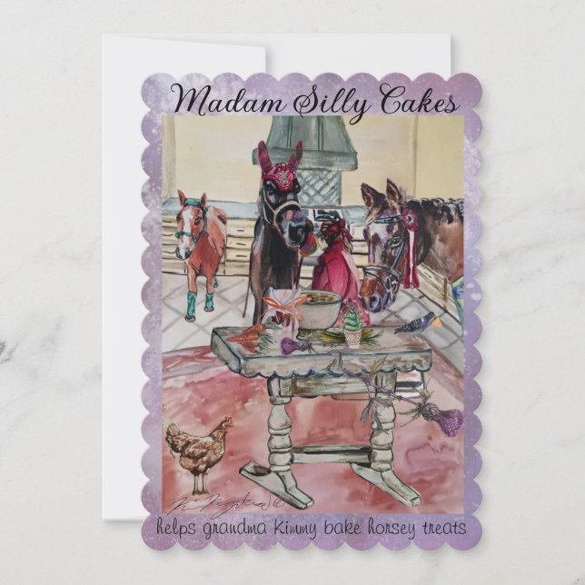 madam silly cakes in the kitchen with grandma holiday card (Front)