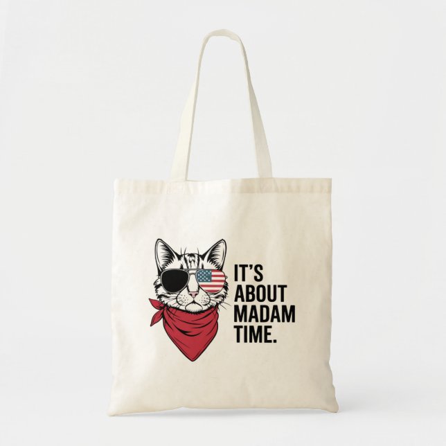 Madam Time President 2024 Kamala Harris DNC Rally Tote Bag (Front)