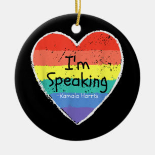 Madam Vice President I'm Speaking Kamala Harris gi Ceramic Tree Decoration