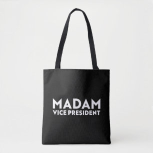 "Madam Vice President" kamala harris Black white Tote Bag