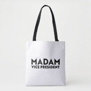 "Madam Vice President" kamala harris Black white Tote Bag