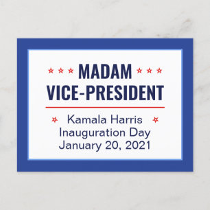 Madam Vice-President Kamala Harris Inauguration Postcard