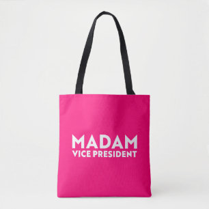 "Madam Vice President" kamala Harris Pink white Tote Bag