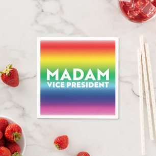 Madam Vice President rainbow gradient pattern lgbt Napkin