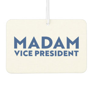 Madam Vice President white blue modern typography  Car Air Freshener