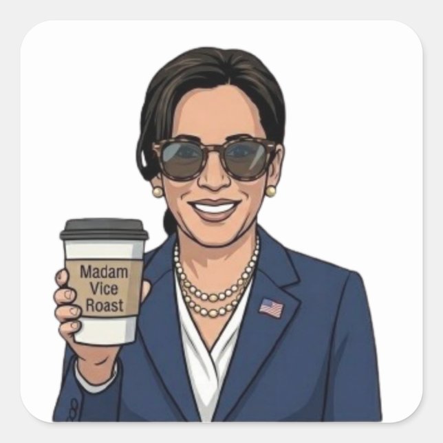 Madam Vice Roast Square Sticker (Front)