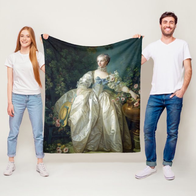 Madame Bergeret 1766 Boucher Fleece Blanket (In Situ)
