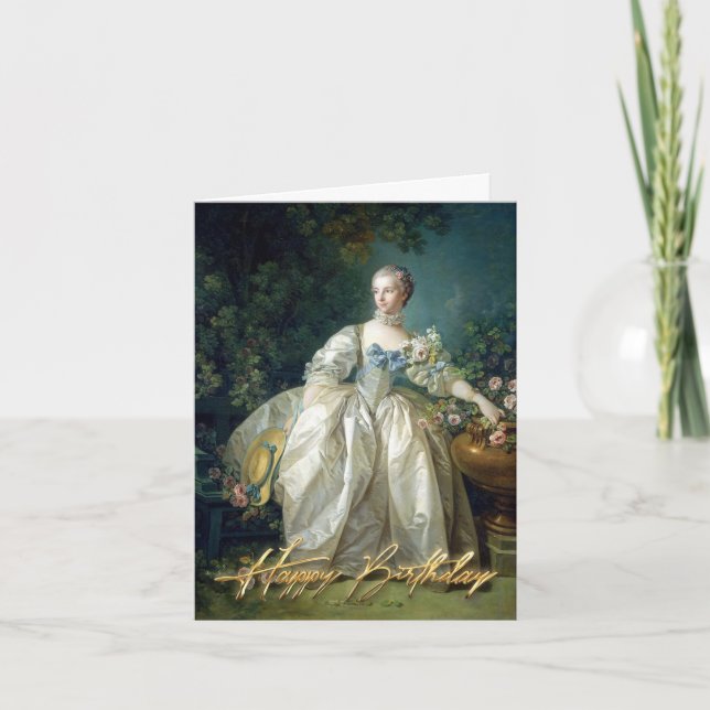 Madame Bergeret 1766 Happy Birthday Card (Front)