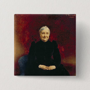 Madame Bonnat, the artist's mother, 1893 15 Cm Square Badge