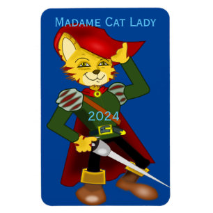 Madame Cat Lady 2024 for President Thunder_Cove  Magnet