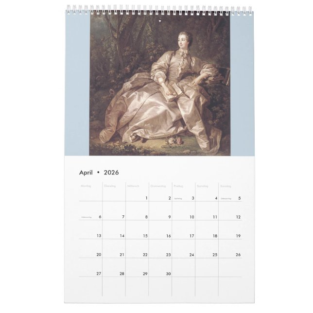 Madame de Pompadour - Jeanne Antoinette Poisson Calendar (Apr 2026)