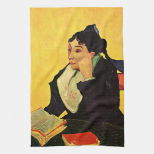 Madame Ginoux with Books by Vincent van Gogh Tea Towel