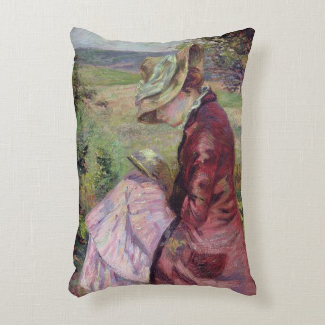 Madame Guillaumin reading, c.1887 Decorative Cushion (Front(Vertical))
