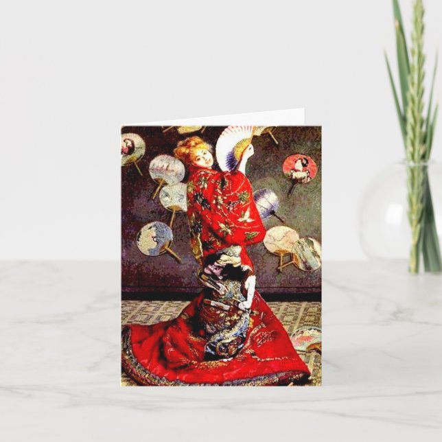 Madame in a Japanese Costume by Monet Notecard (Front)