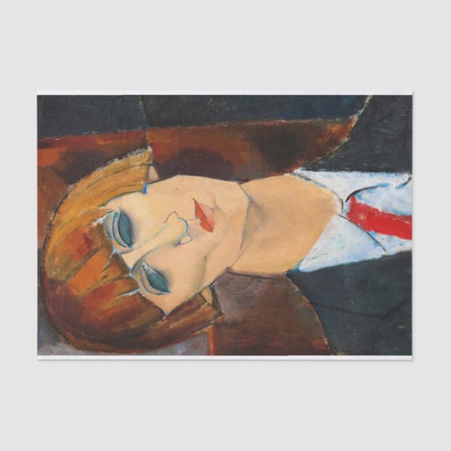 Madame Kisling, 1917 by Amedeo Modigliani Tissue Paper (Front)