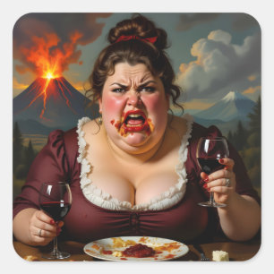 “Madame Lava-Cake”- She Blows At A Moments Notice Square Sticker