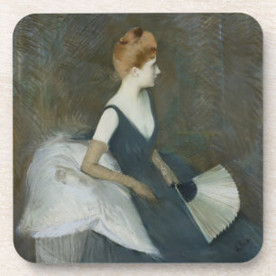 Madame Marthe Letellier Sitting on a Sofa Coaster