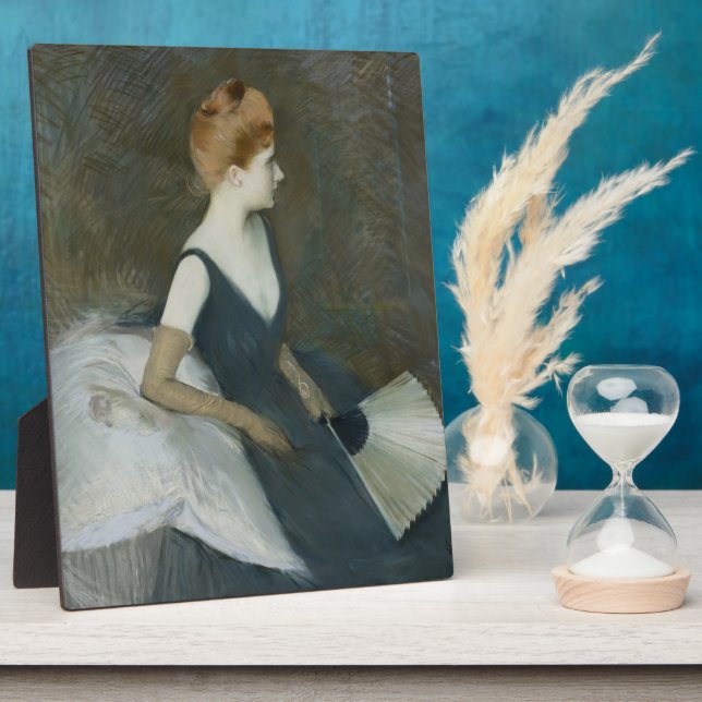 Madame Marthe Letellier Sitting on a Sofa Plaque (Side)