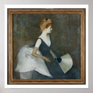 Madame Marthe Letellier Sitting on a Sofa Poster