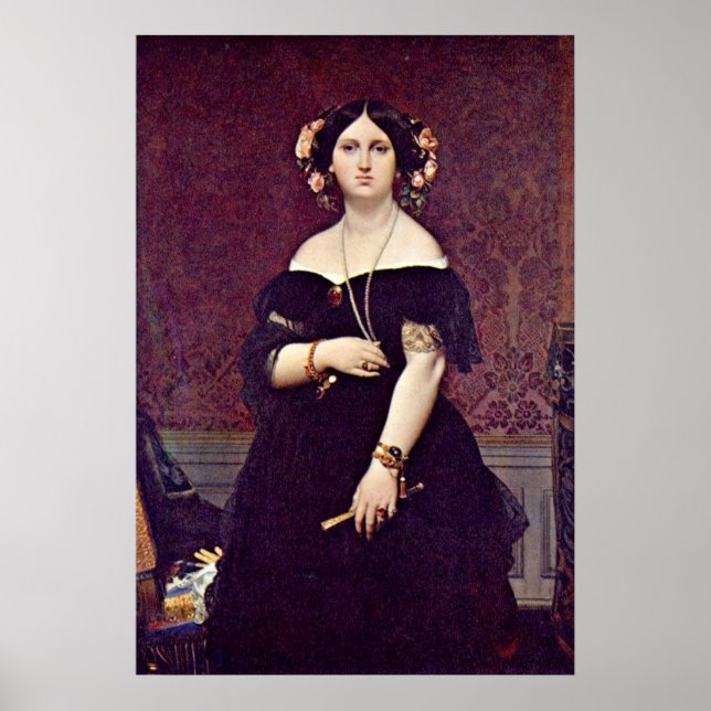 Madame Moitessier by Jean Auguste Dominique Ingres Poster (Front)