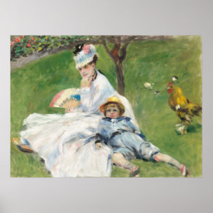 Madame Monet and Her Son - Auguste Renoir Fine Art Poster