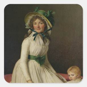 Madame Pierre Seriziat with her Son, Emile Square Sticker