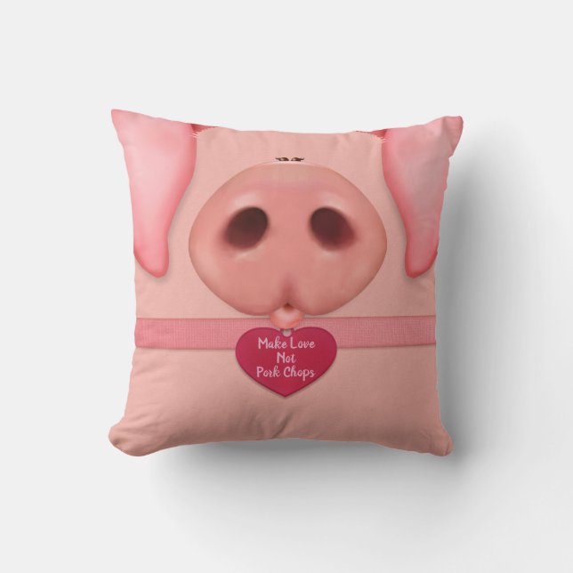 Madame Piggy Throw Pillow (Front)