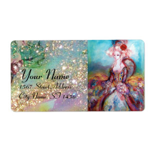 MADAME POMPADOUR ,bright pink blue green