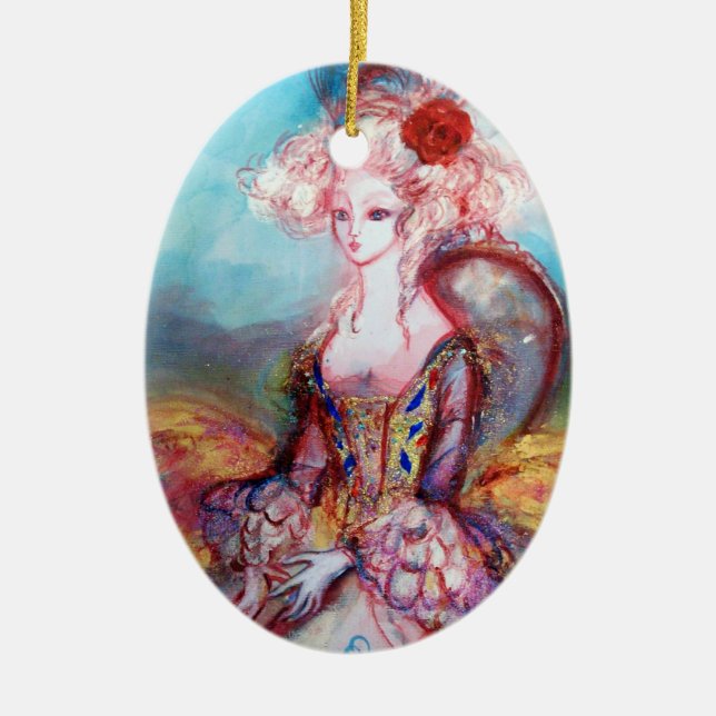 MADAME POMPADOUR CERAMIC TREE DECORATION (Front)