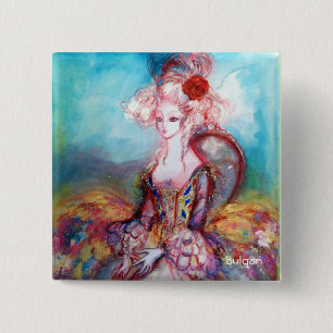 MADAME POMPADOUR Elegant Beauty Fashion 15 Cm Square Badge