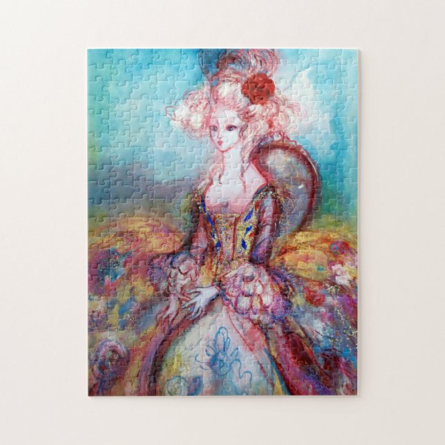 MADAME POMPADOUR gold blue pink Jigsaw Puzzle (Vertical)