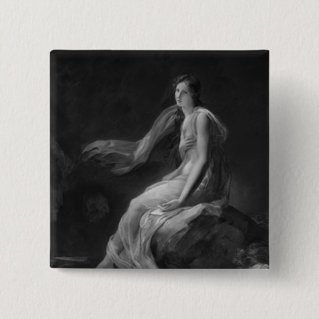 Madame Recamier 15 Cm Square Badge (Front)